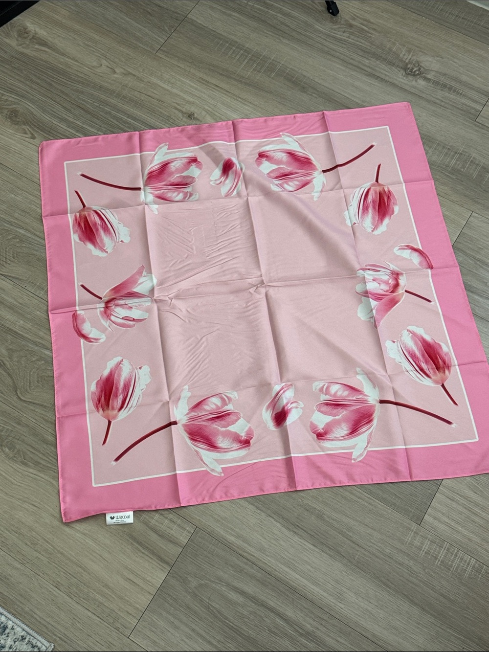 NWOT WACOAL Pink Floral Silk Scarf
